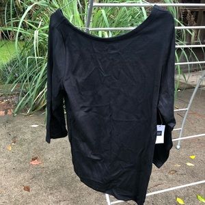 NWT Gap L black knit ballet top with elbow sleeves